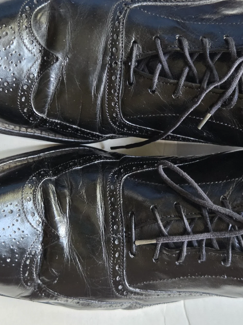 Classic Black Leather Wingtip Derby Shoes